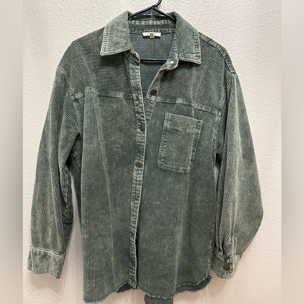 Green corduroy oversized jacket